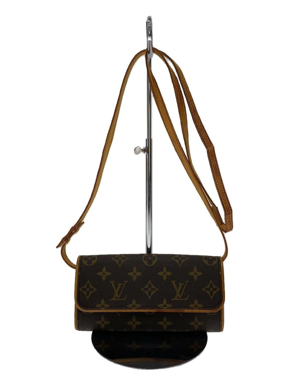 LOUIS VUITTON Pochette Twin Monogram Canvas Brown